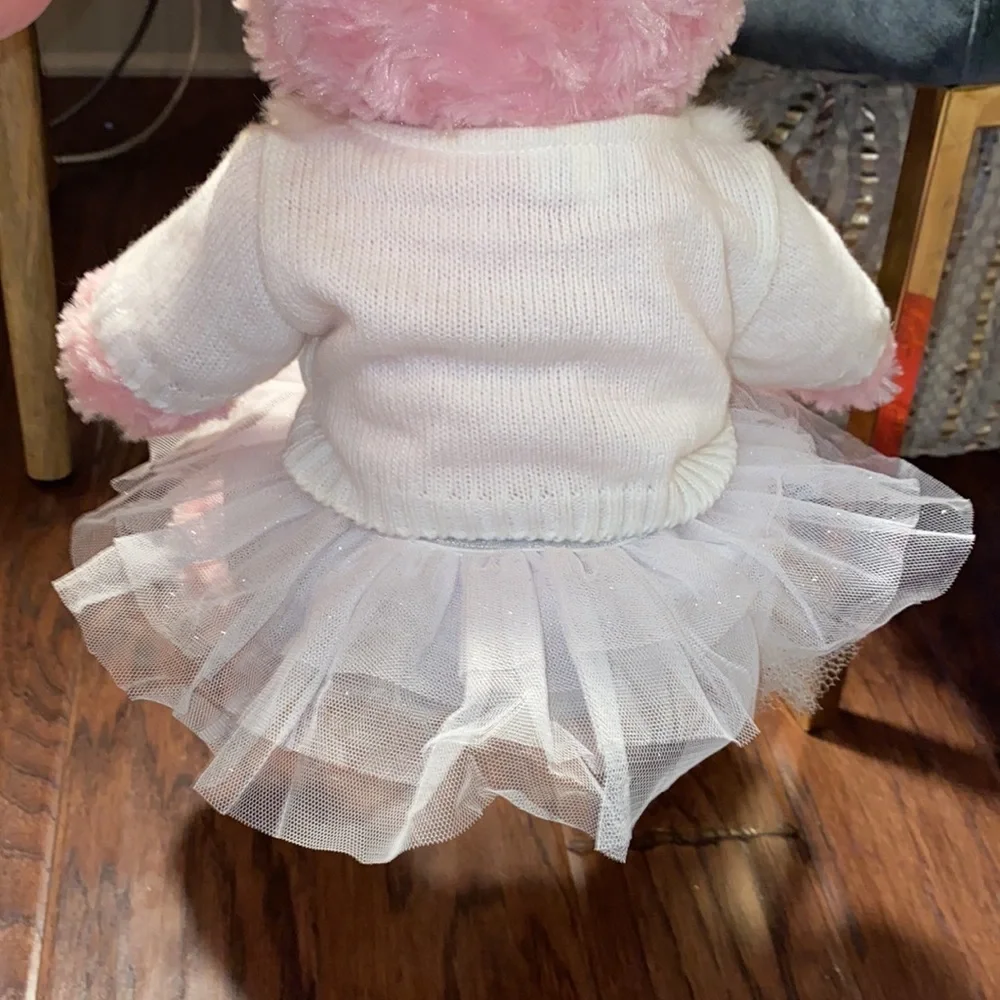 Build-A-Bear fur collar sequin cardigan sweater & white glittery silver skirt​​ - Picture 4 of 12